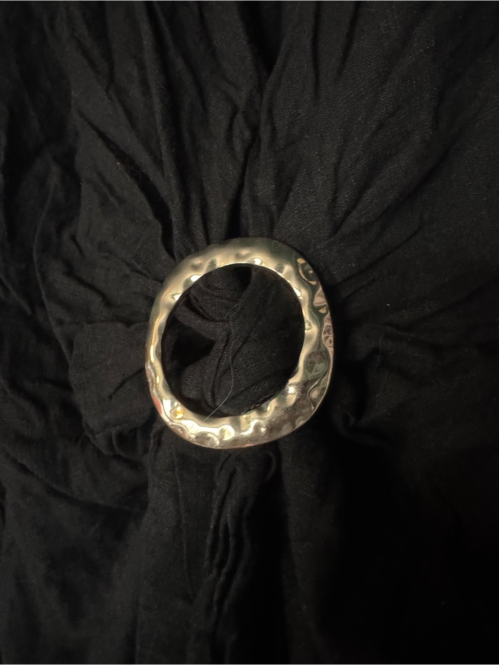 Eloquii Black Belted Linen Swim Coverup with Gold Ring Detail Size 18/20 - Picture 6 of 7
